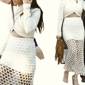 IRO Oletta Open-Weave Maxi Skirt (see measurements)